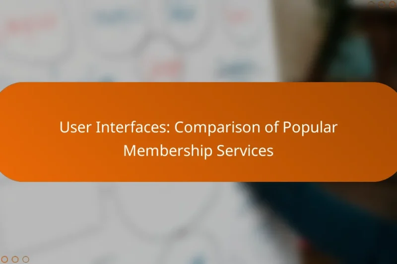 User Interfaces: Comparison of Popular Membership Services