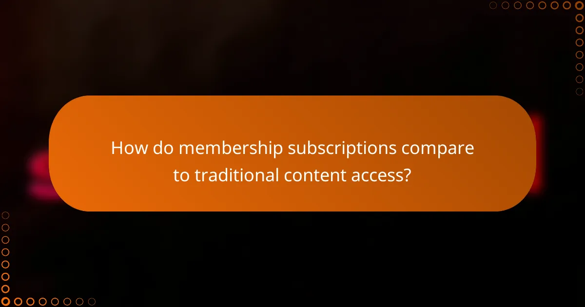 How do membership subscriptions compare to traditional content access?