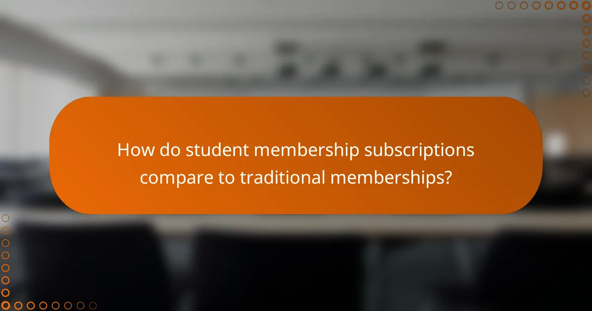 How do student membership subscriptions compare to traditional memberships?