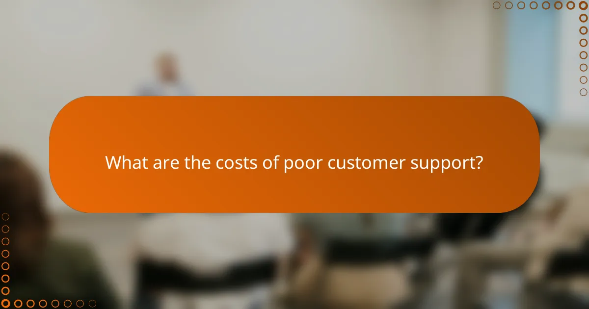 What are the costs of poor customer support?